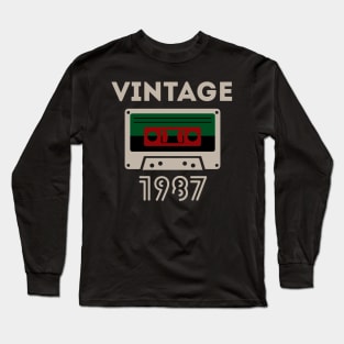 Vintage Cassette Tape - 1987 Long Sleeve T-Shirt
